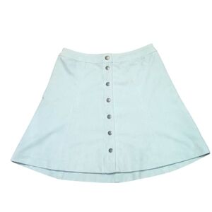 NWT Abercrombie & Fitch Blue "Suede" Mini A-Line Button Skirt Women's Sz 2